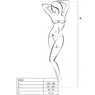 Bodystocking a Rete Passion Crothless con Lacci Aperti Bianco